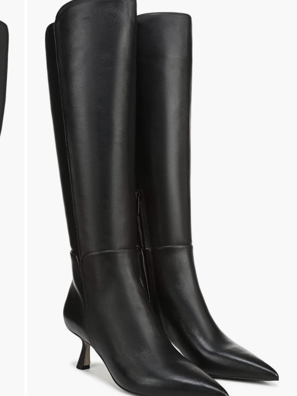Sam Edelman Taylor Black Knee-High Pointed-Toe Heeled Boots